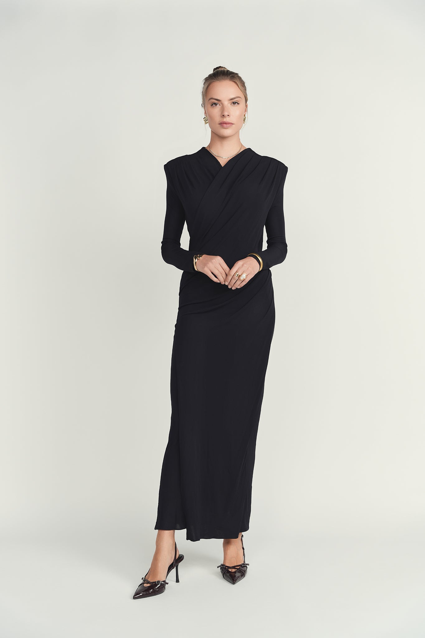 Cascade Dress - Navy