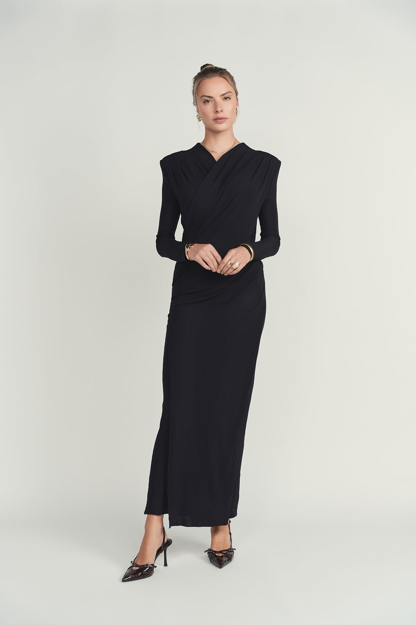 Cascade Dress - Navy