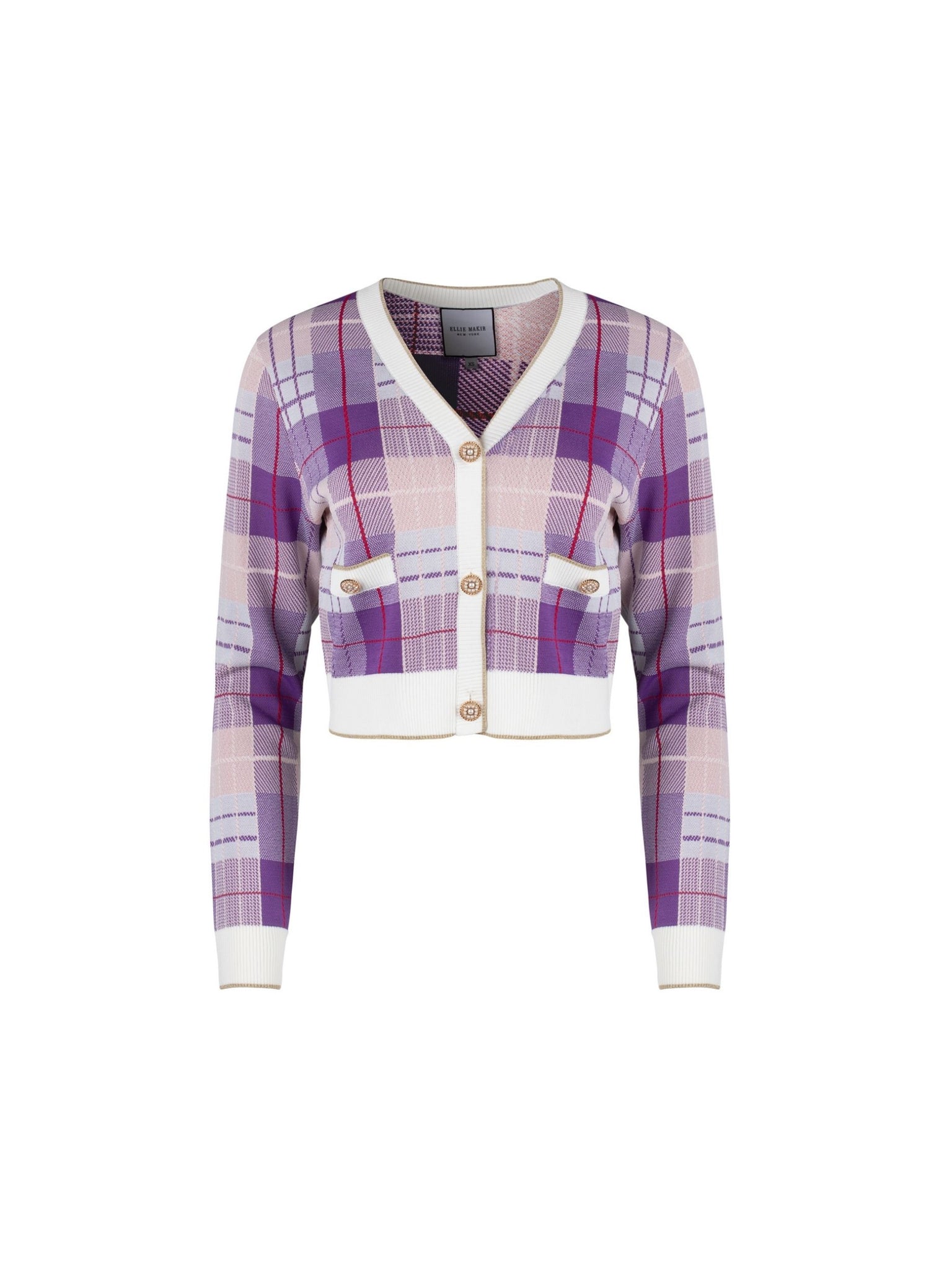 Lavendar Plaid Cardigan