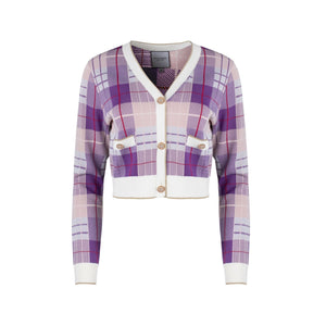 Lavendar Plaid Cardigan