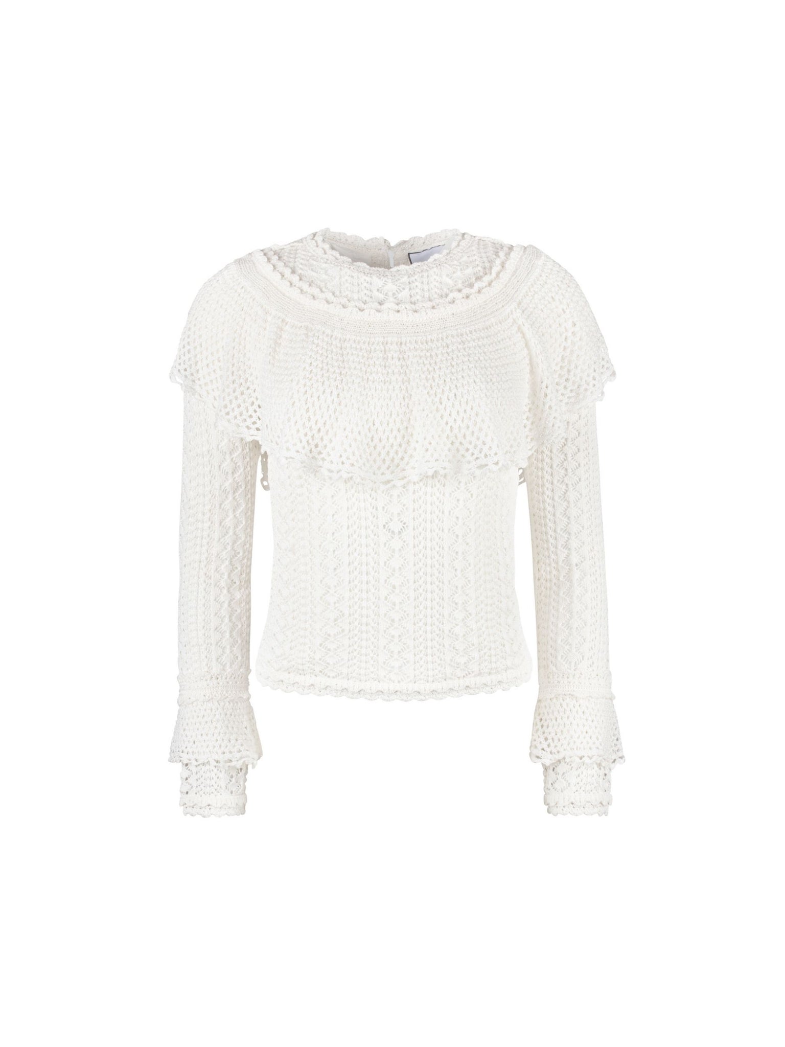 Ruffle Pointelle Sweater