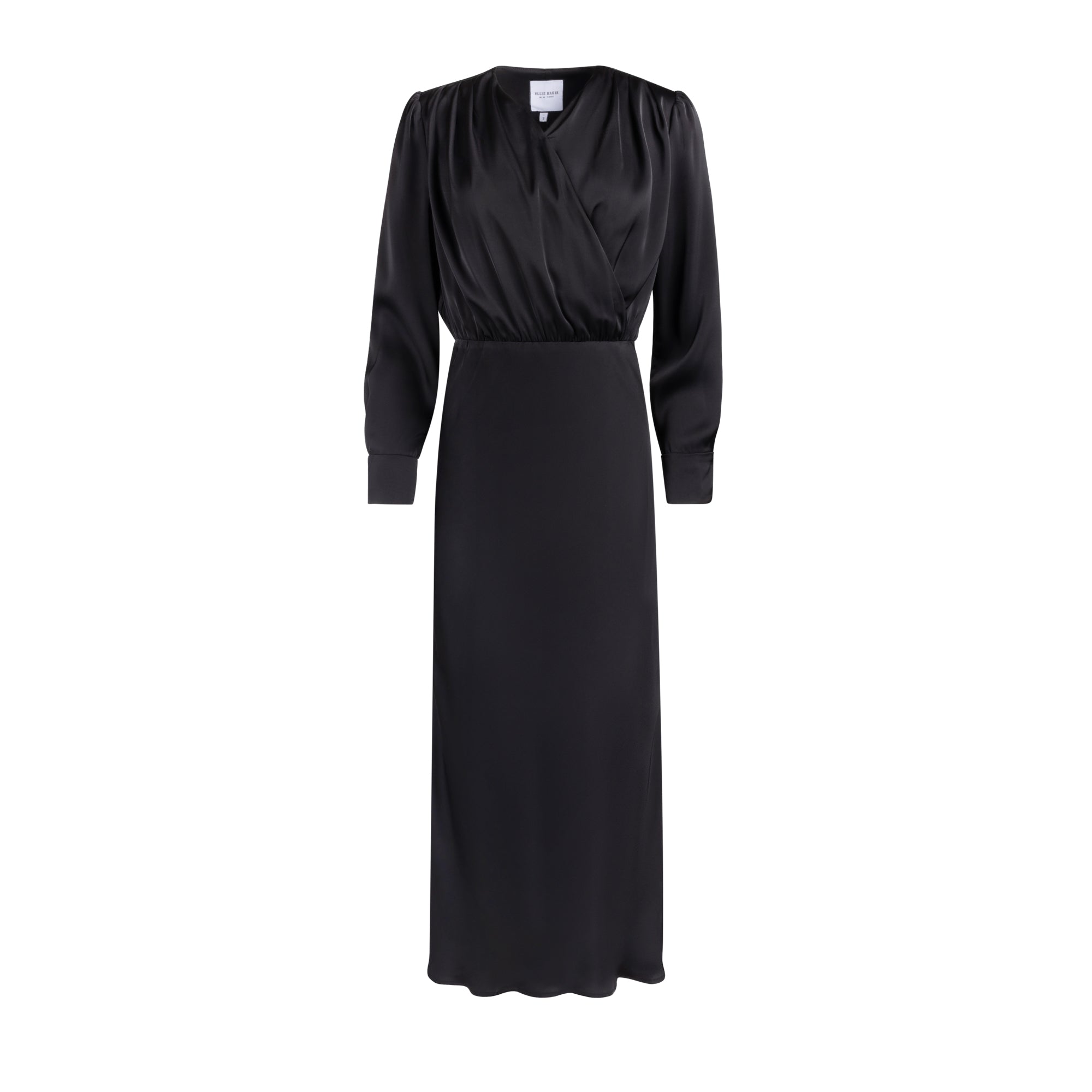 Silk Drape Dress - Black