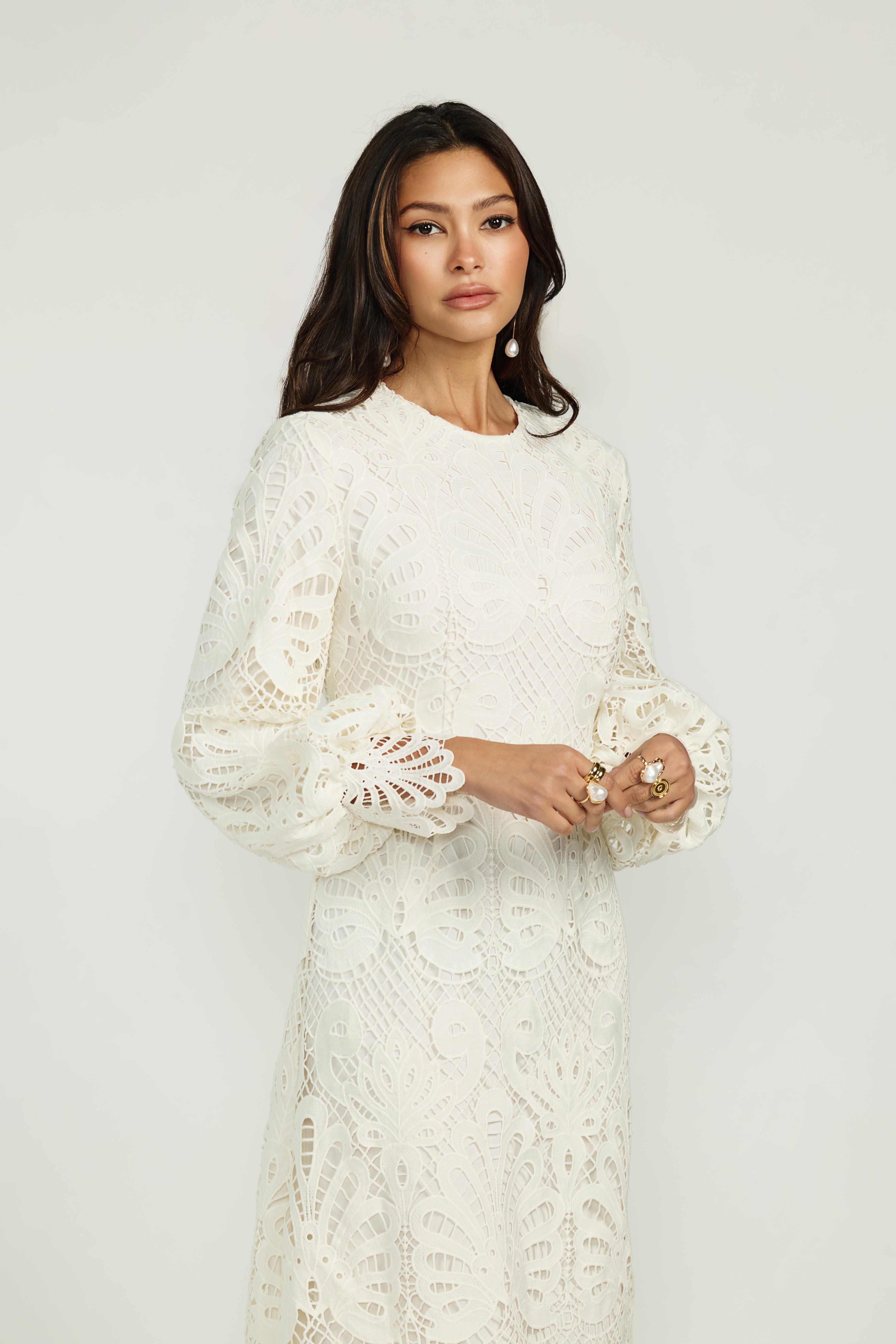 guipure lace maxi dress Sandro Floral guipure Lace maxi dress