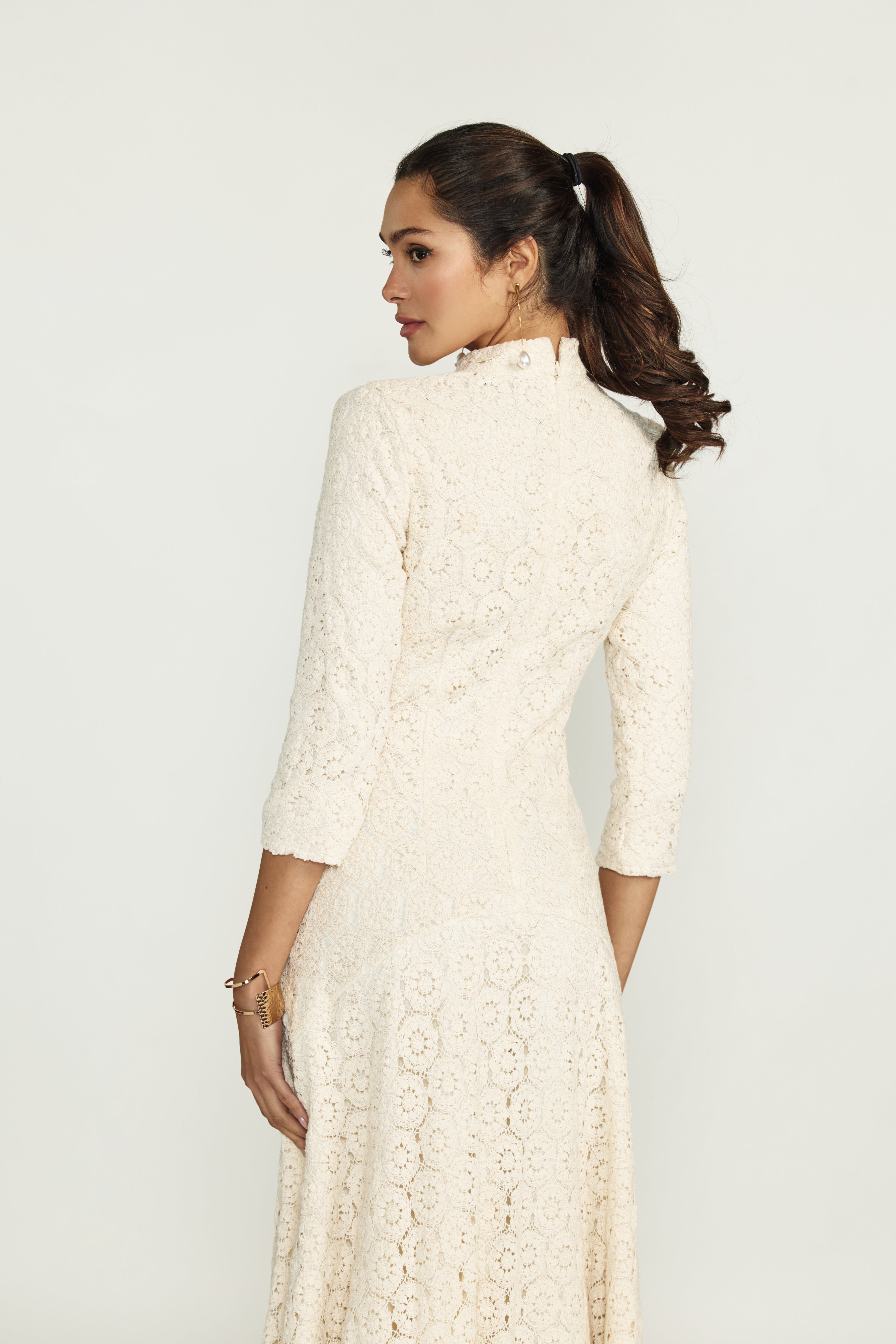 louren / geometric lace dress