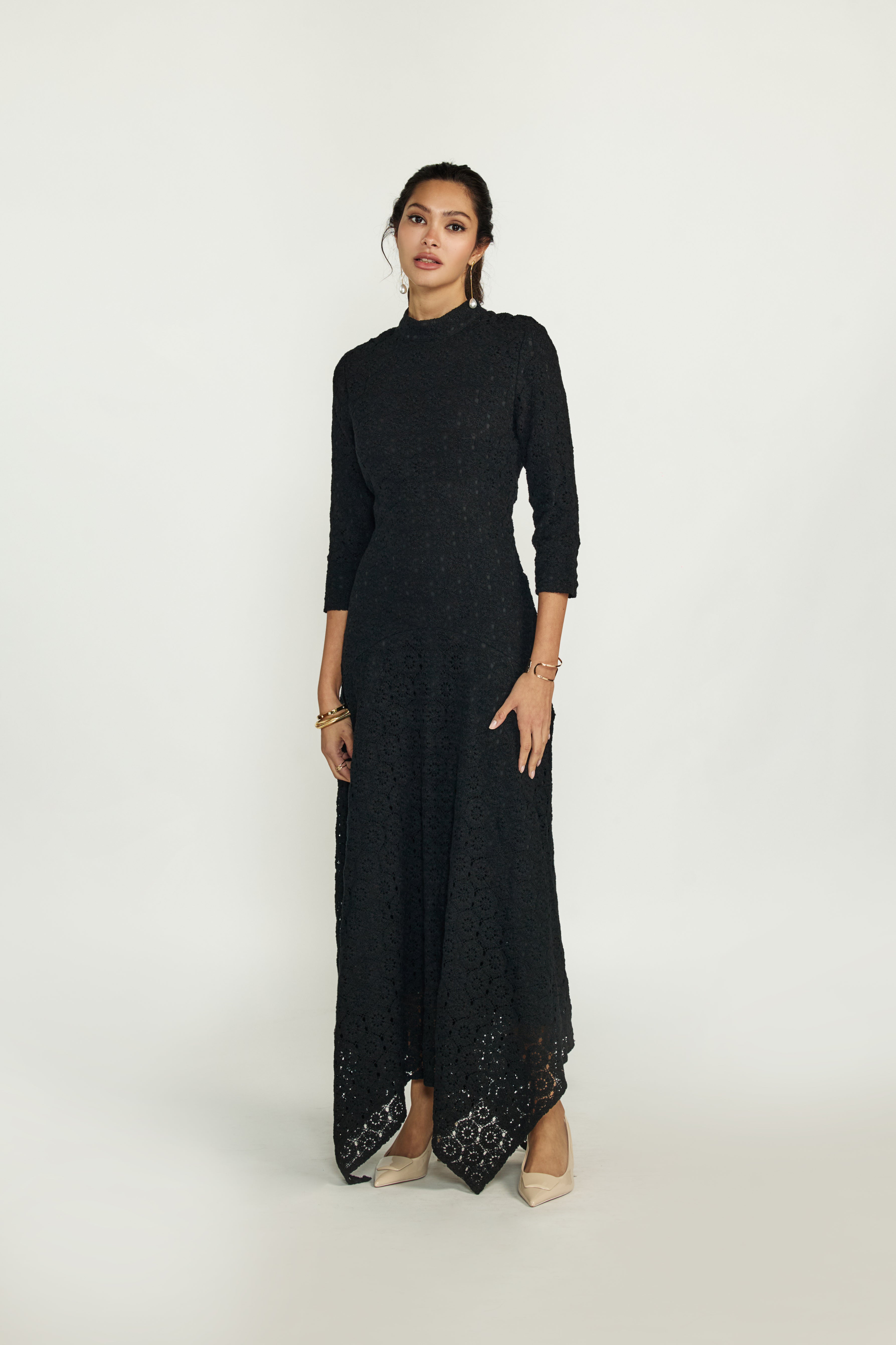 shellerシェリエ♡2way lace stripe long dress 2way lace stripe long dress – shéller / シェリエ