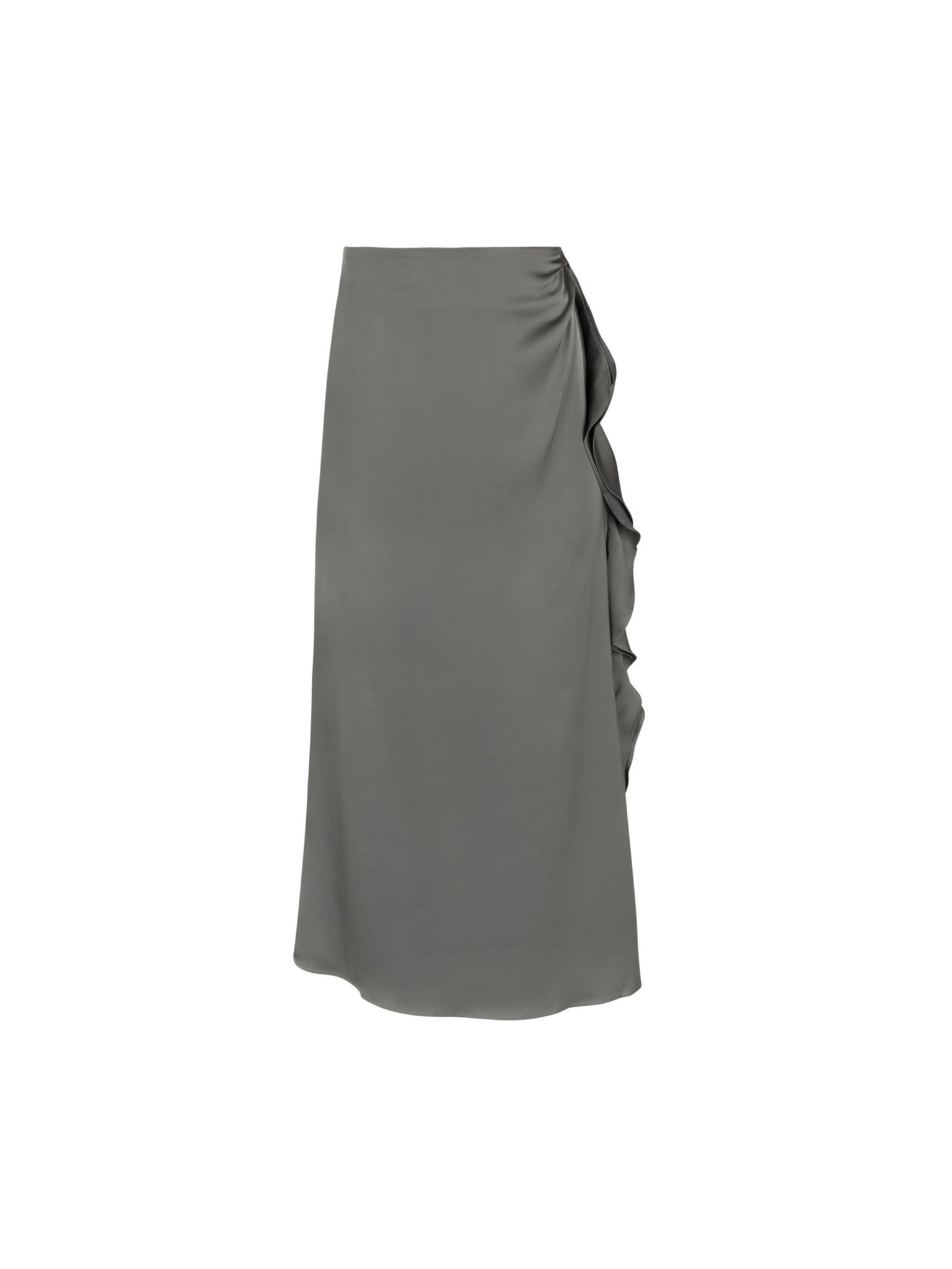 Satin Slip Skirt - Steel Grey