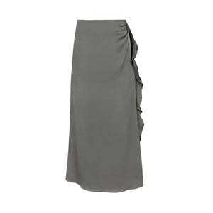 Satin Slip Skirt - Steel Grey