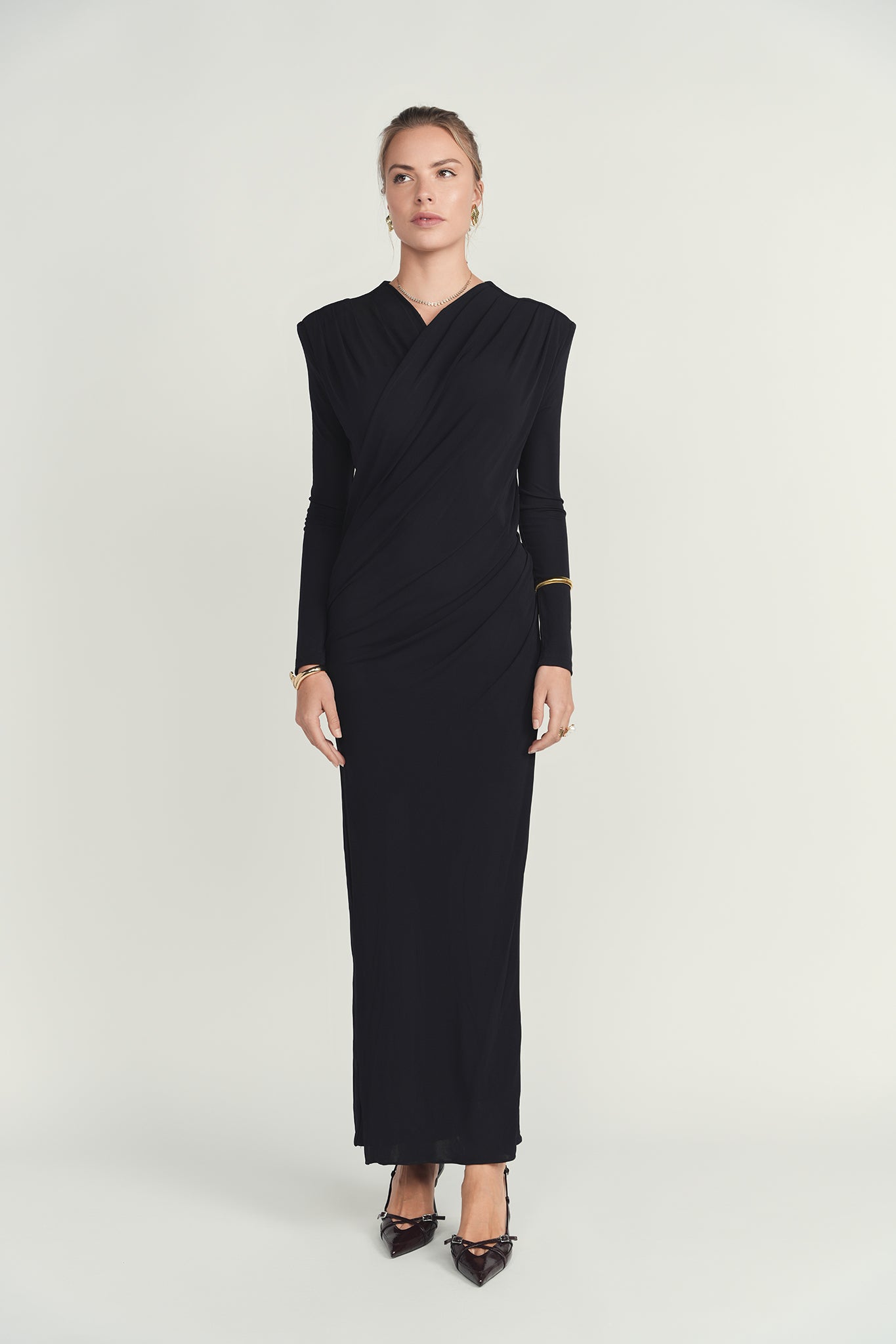 Cascade Dress - Navy