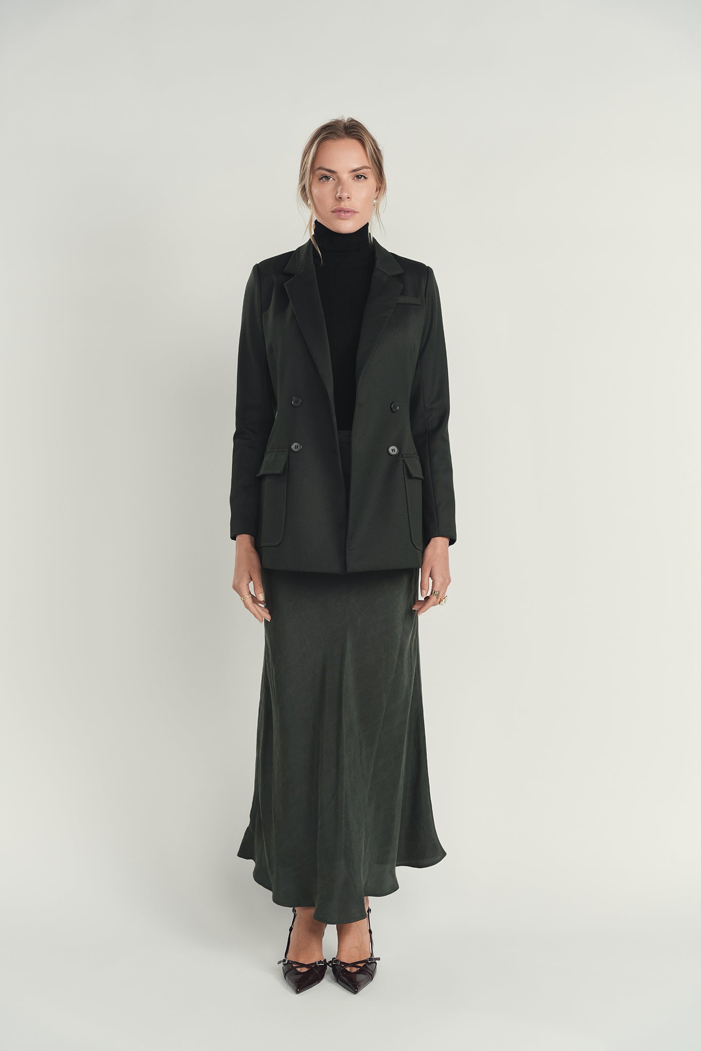 Cupro Soie Skirt- Hunter Green