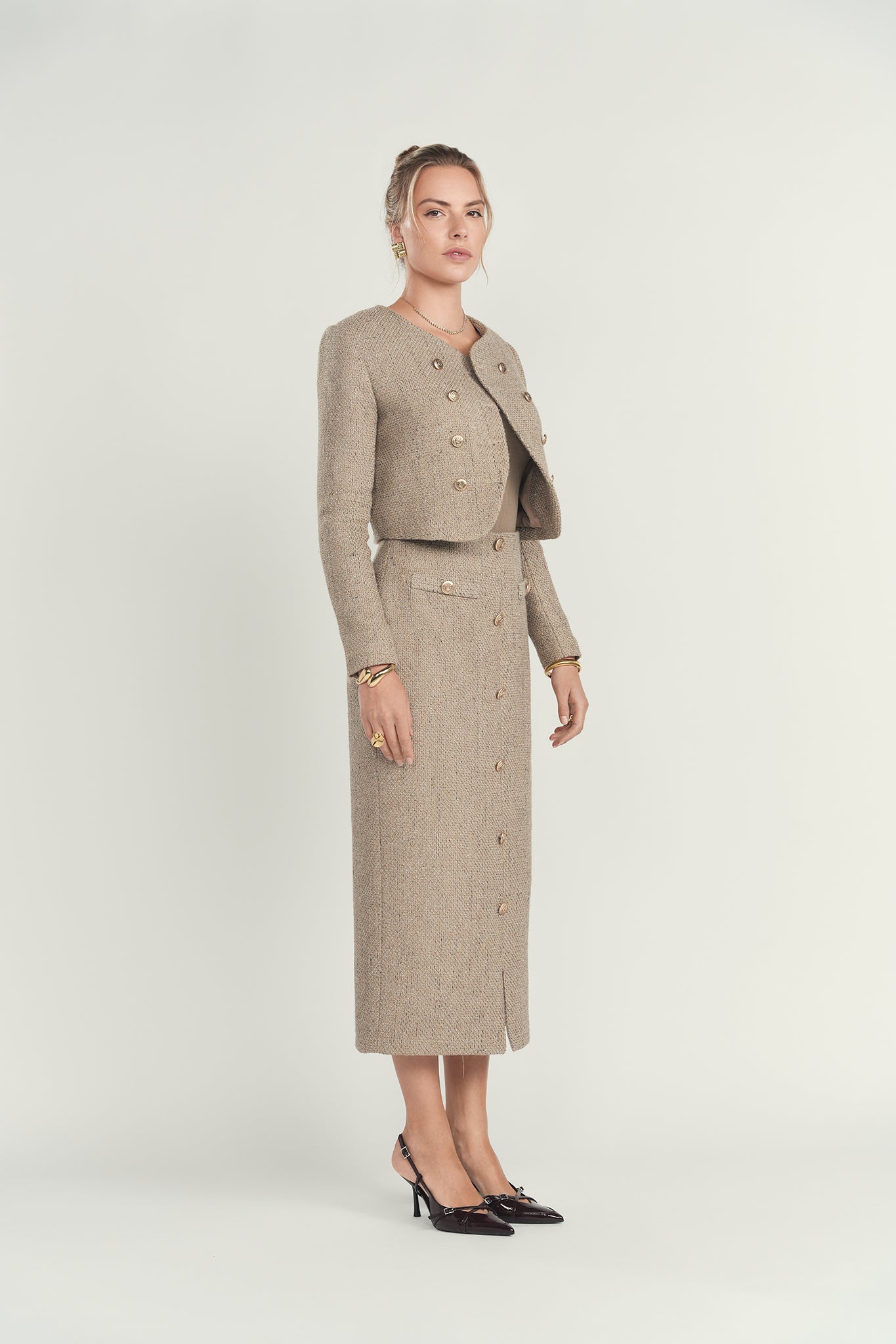 Column Tweed Skirt