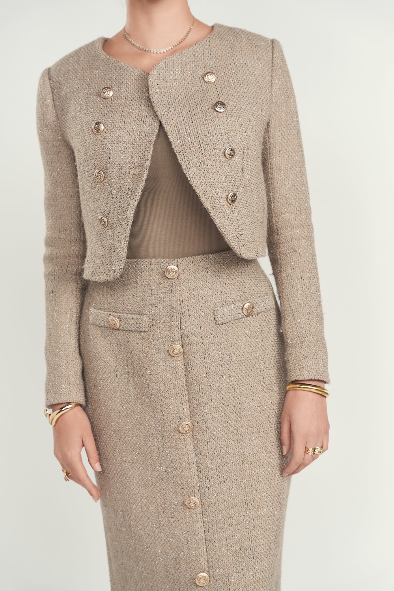 Column Tweed Skirt