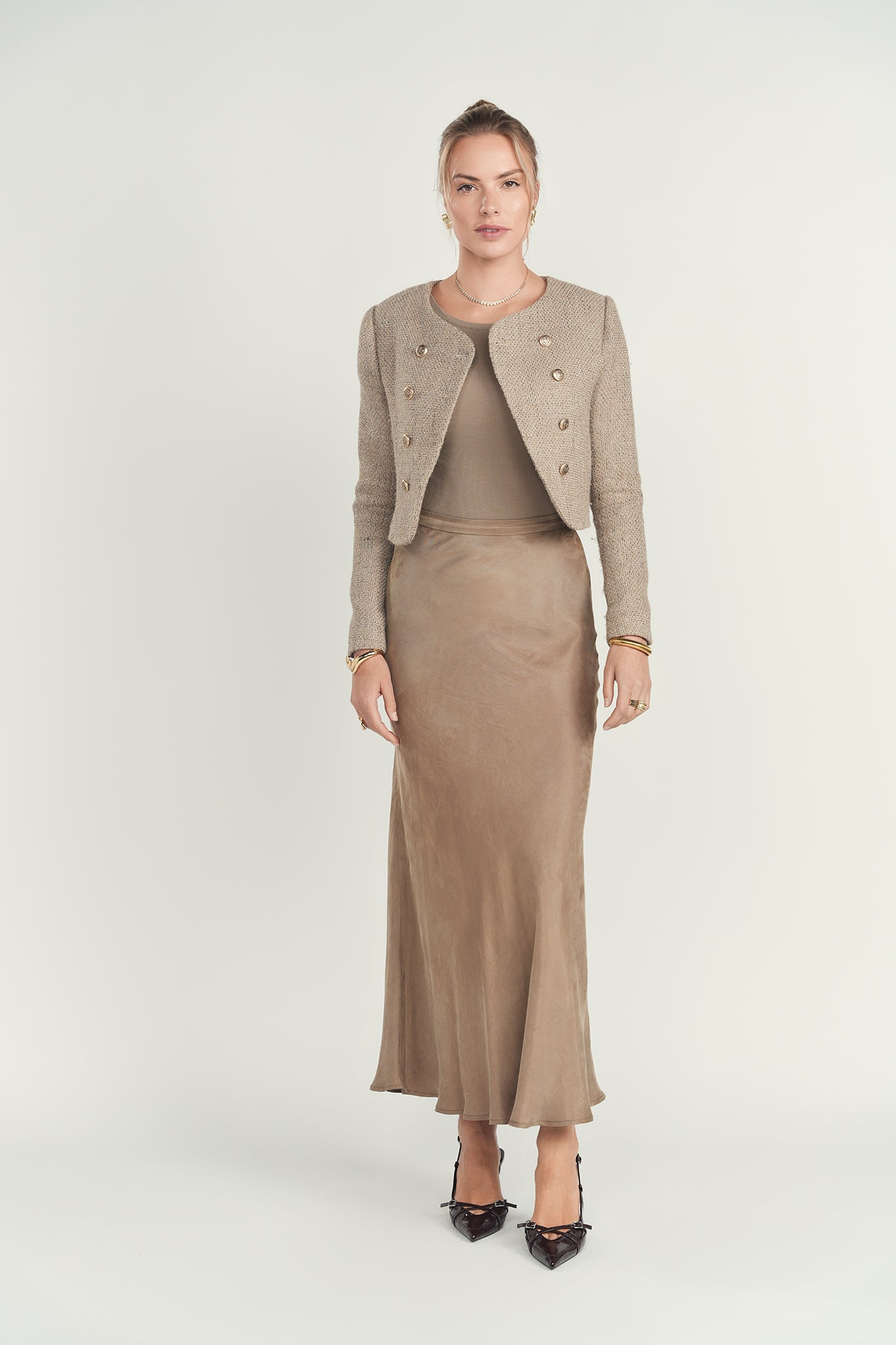 Cupro Soie Skirt - Sand