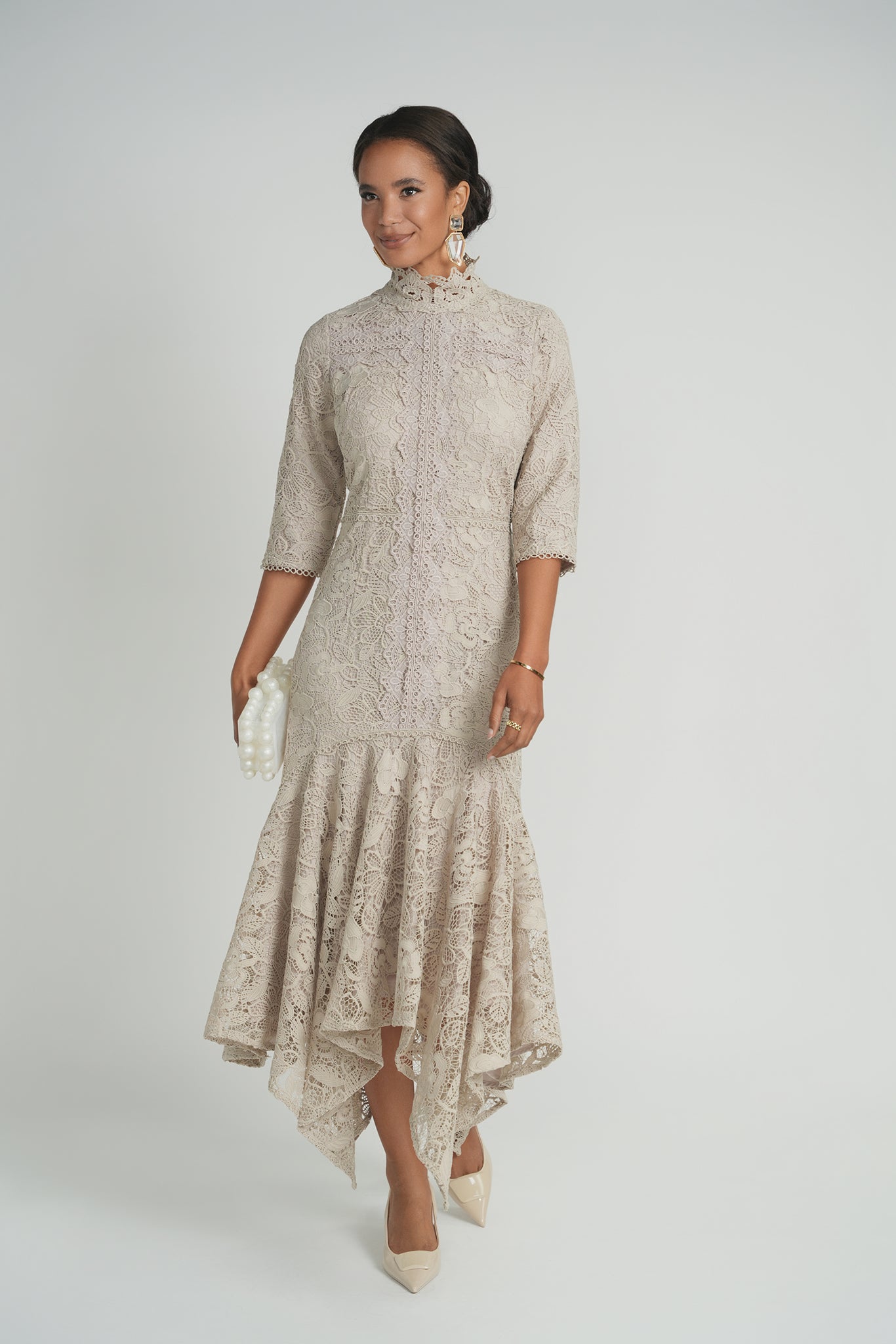 Cascade Lace Maxi Dress