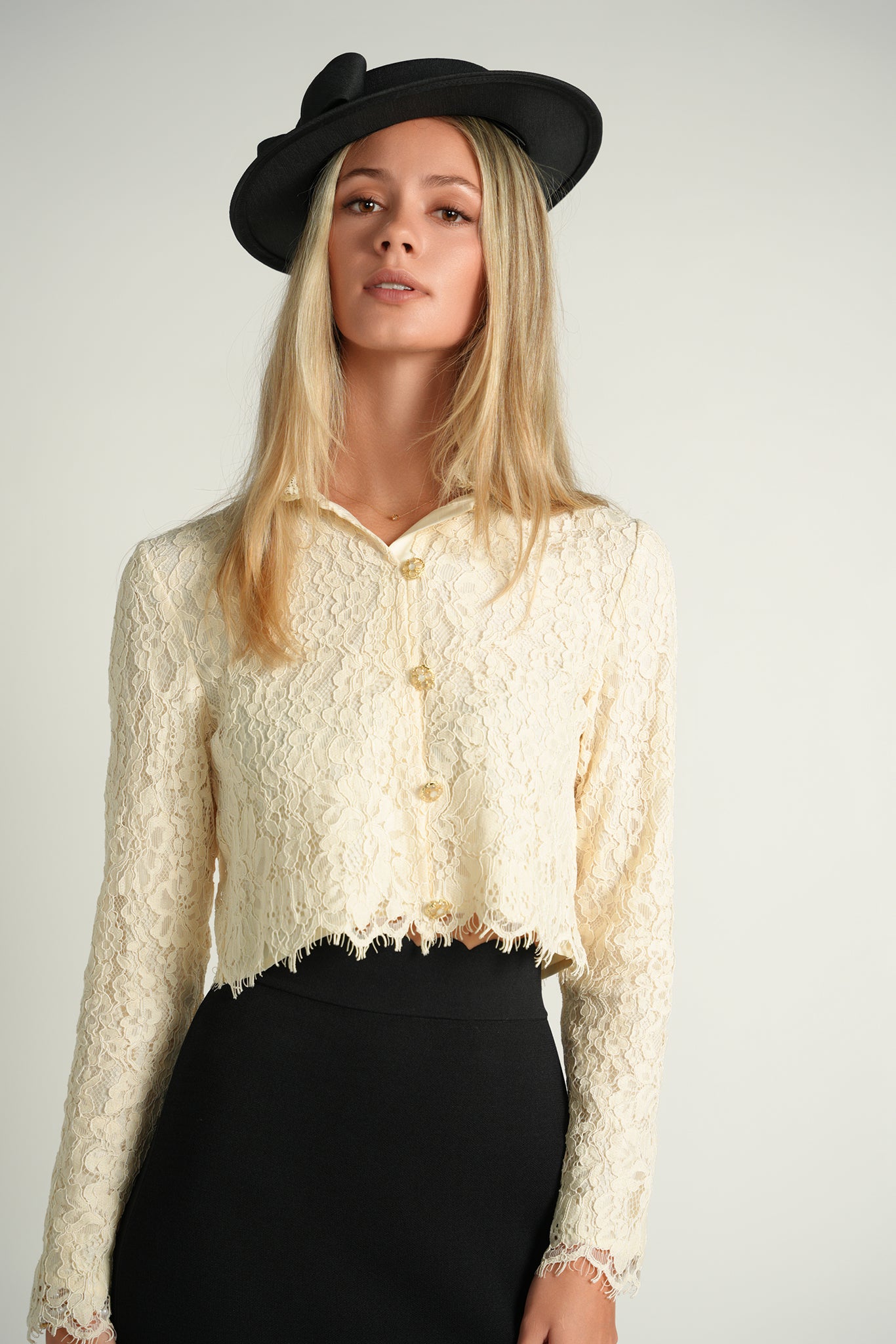 French Lace Cardigan – Cream