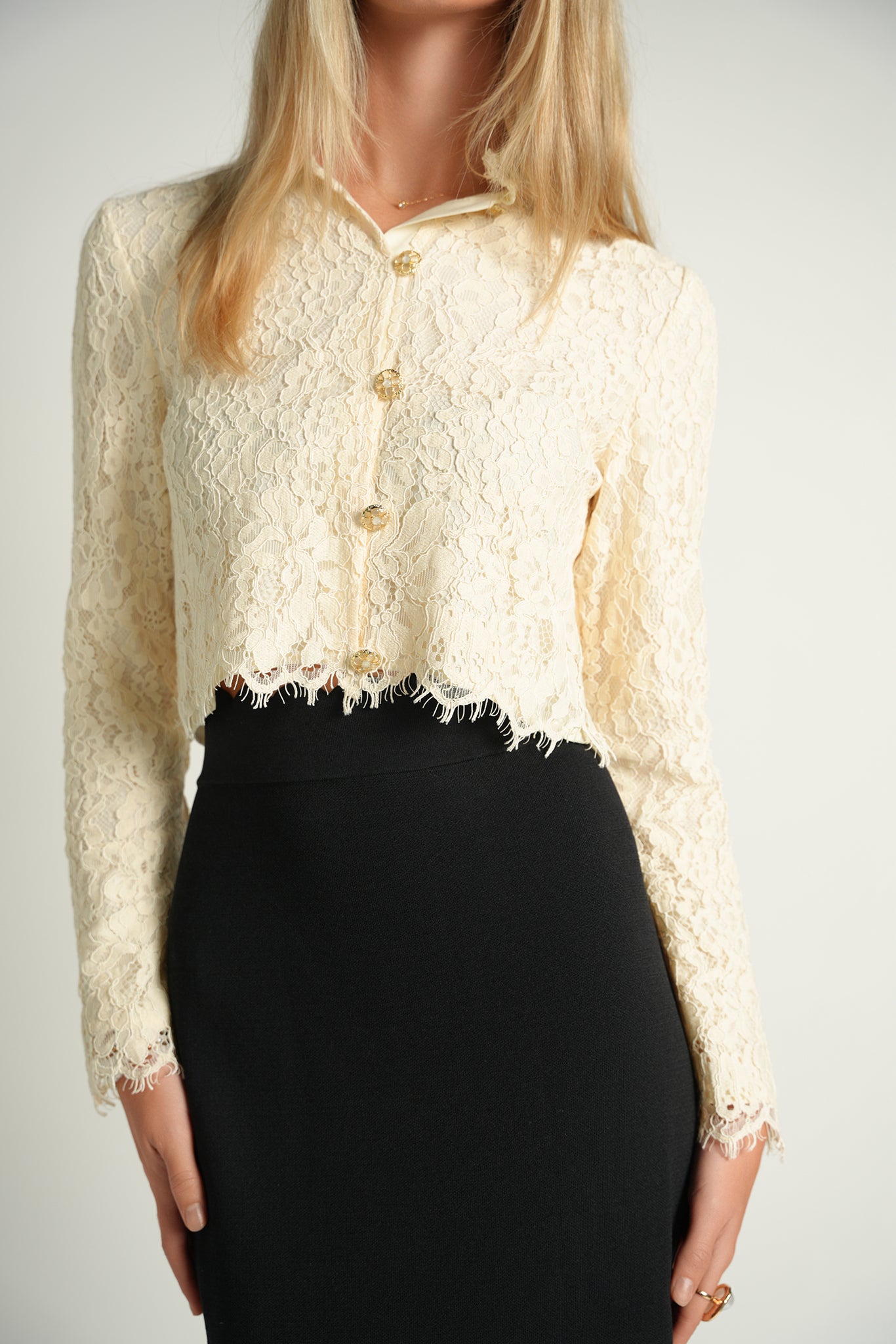 French Lace Cardigan – Cream