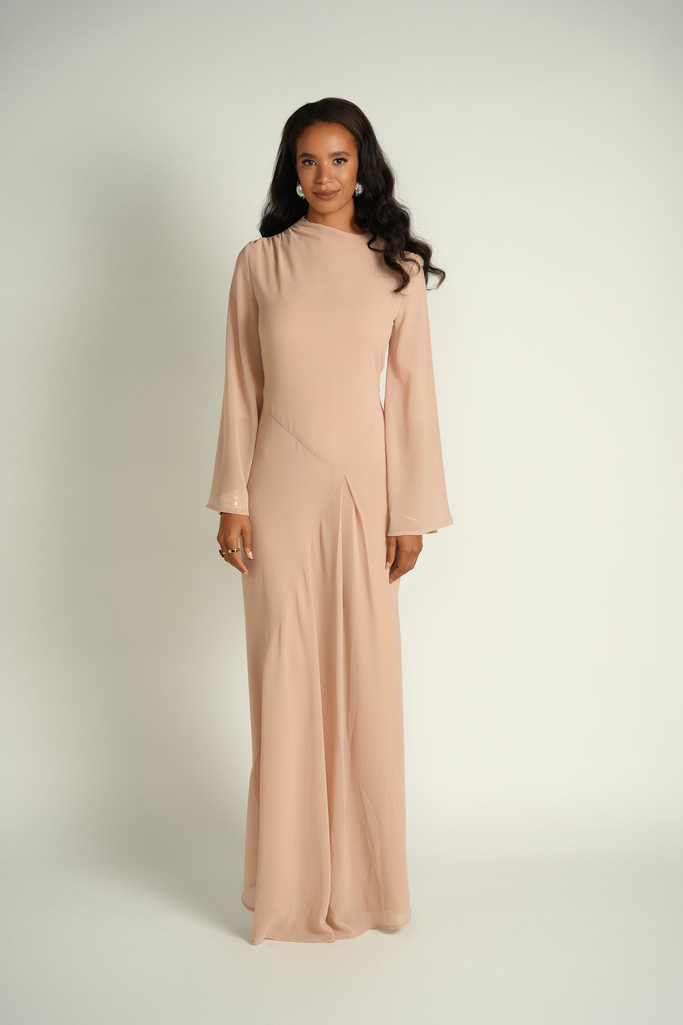Asymmetrical Draped Maxi Dress Large