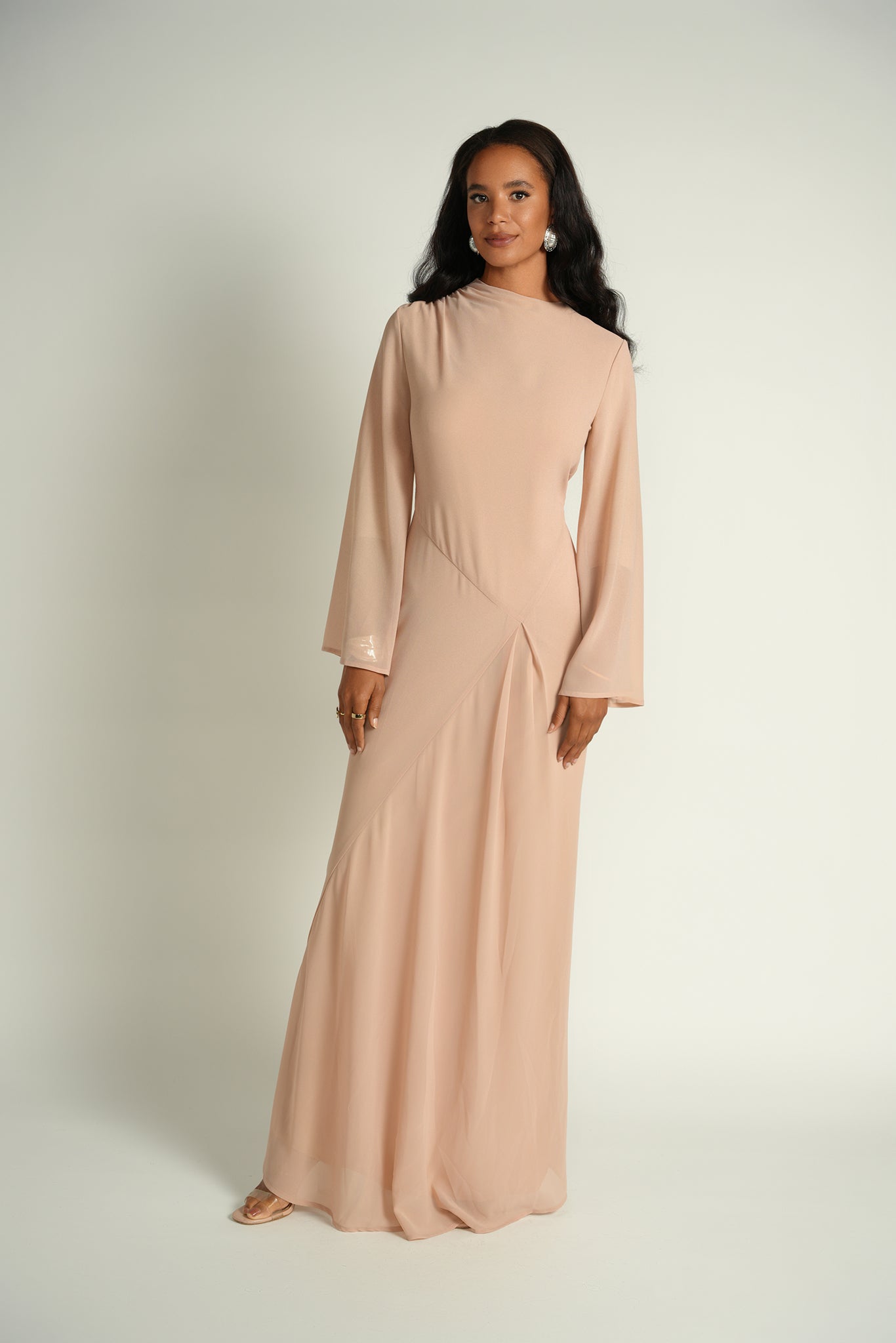 Asymmetrical Draped Maxi Dress