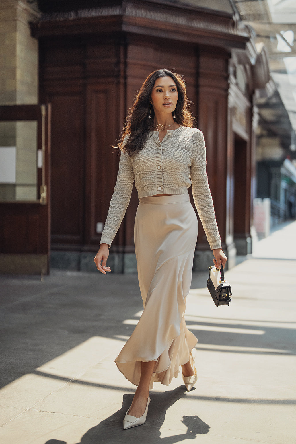EllieMakir Satin Slip Skirt XX Large Cream