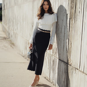 Scalloped Knit Skirt