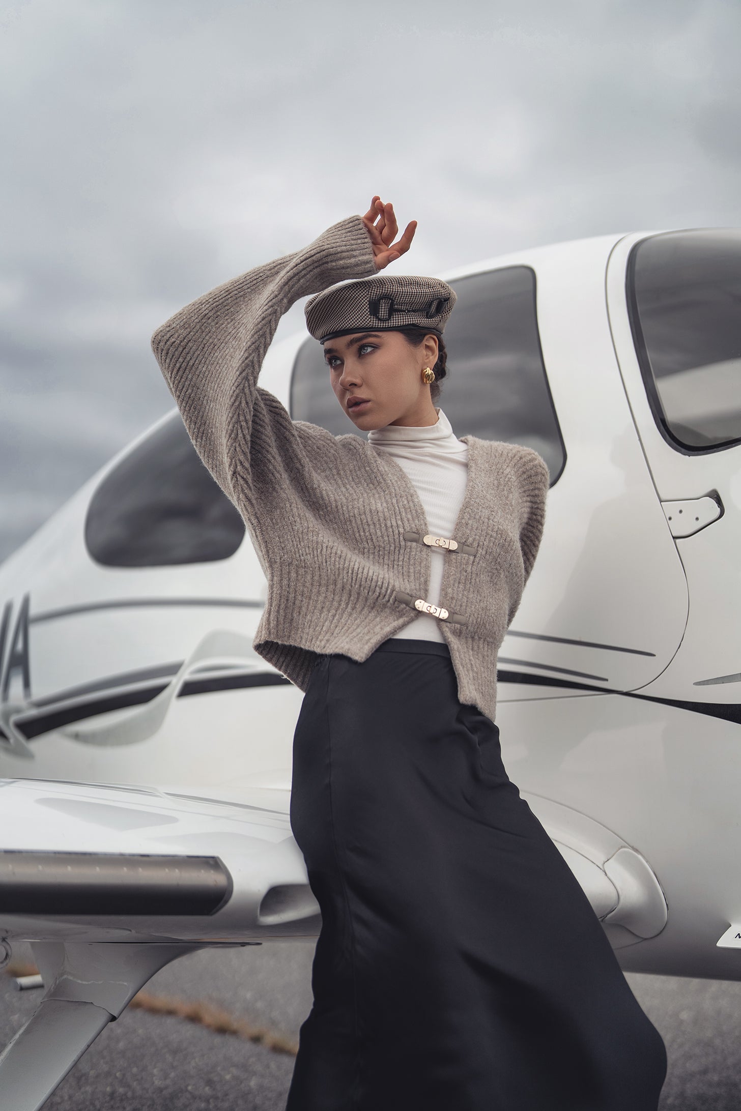 Sable Buckle Oversized Cardigan